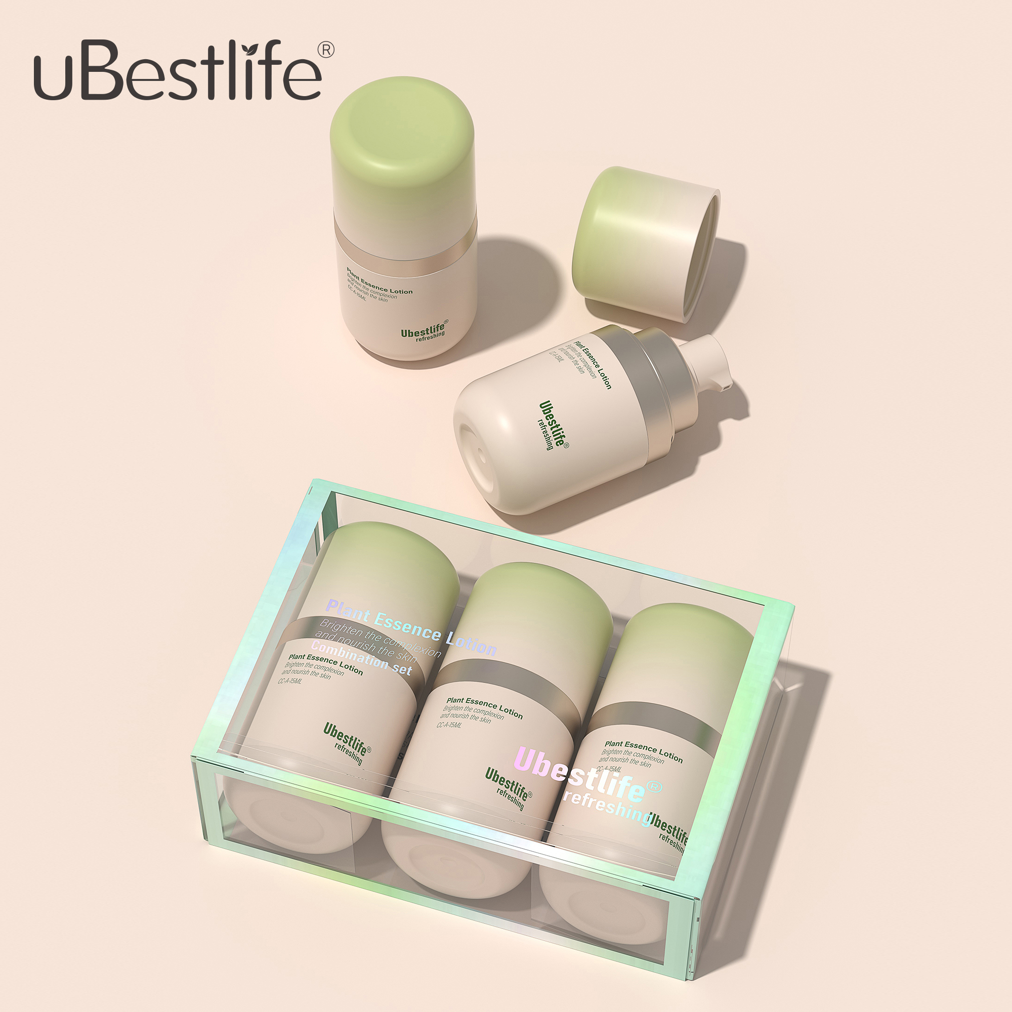 CC-A New Model Custom Color PP Airless Lotion Pump Bottle 15/30/50ML SkinCare Essence Face Eye Serum Package Empty Round Bottle
