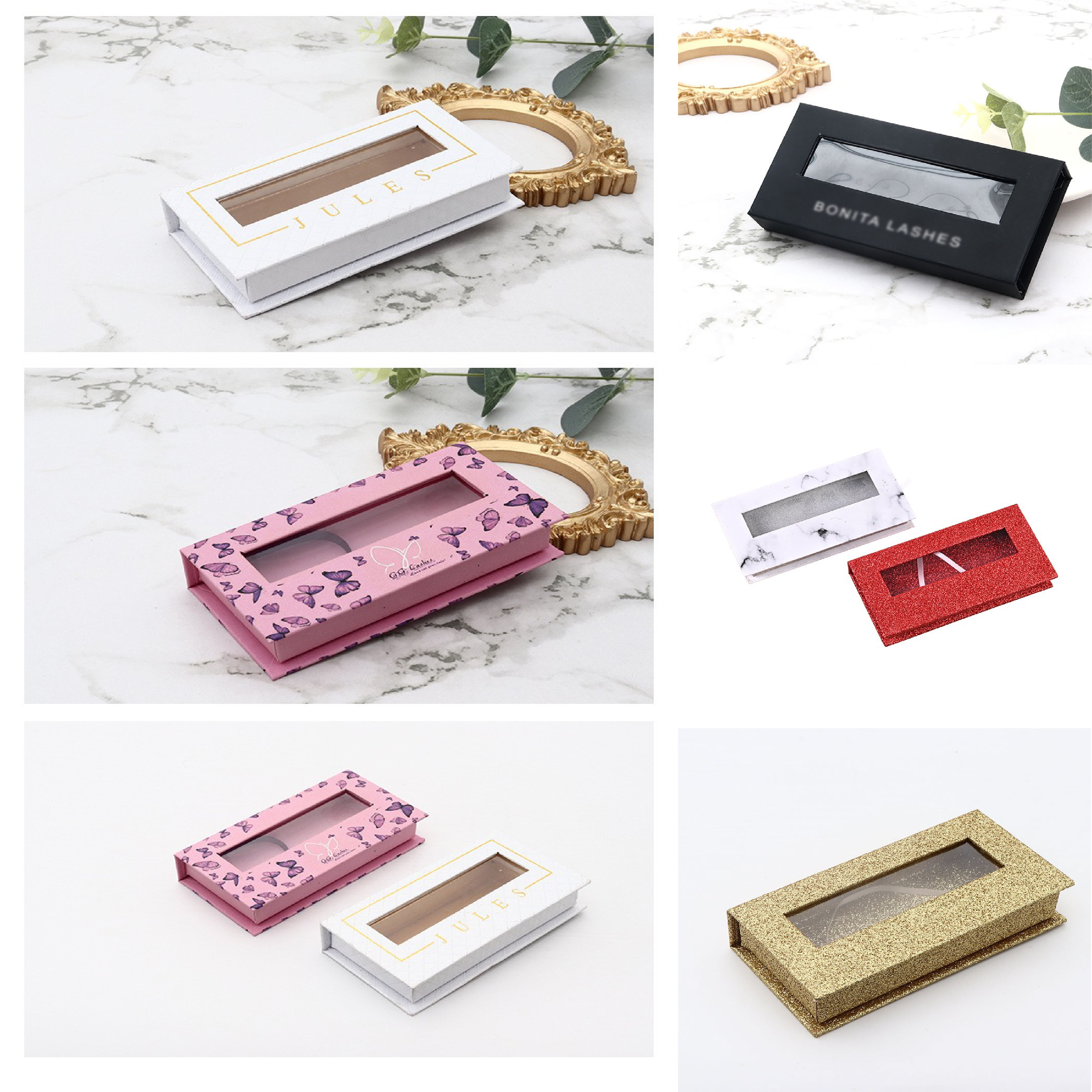 Hot Selling Luxury Perfume Box Mirror High Quality Customization Sponge Liner Embossing for Toothpaste False Eyelash Packaging