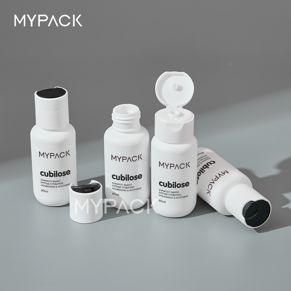 MYPACK Plastic Hdpe White Soft Touch 60ml 300ml Matt Finish Squeeze Cosmetic Packaging Bottles for Body Lotion