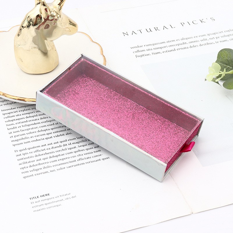 B996 Cosmetic Eyelash Rigid Packaging Boxes Wholesale Private Label Custom Logo Brown Paperboard Glossy Lamination Sponge