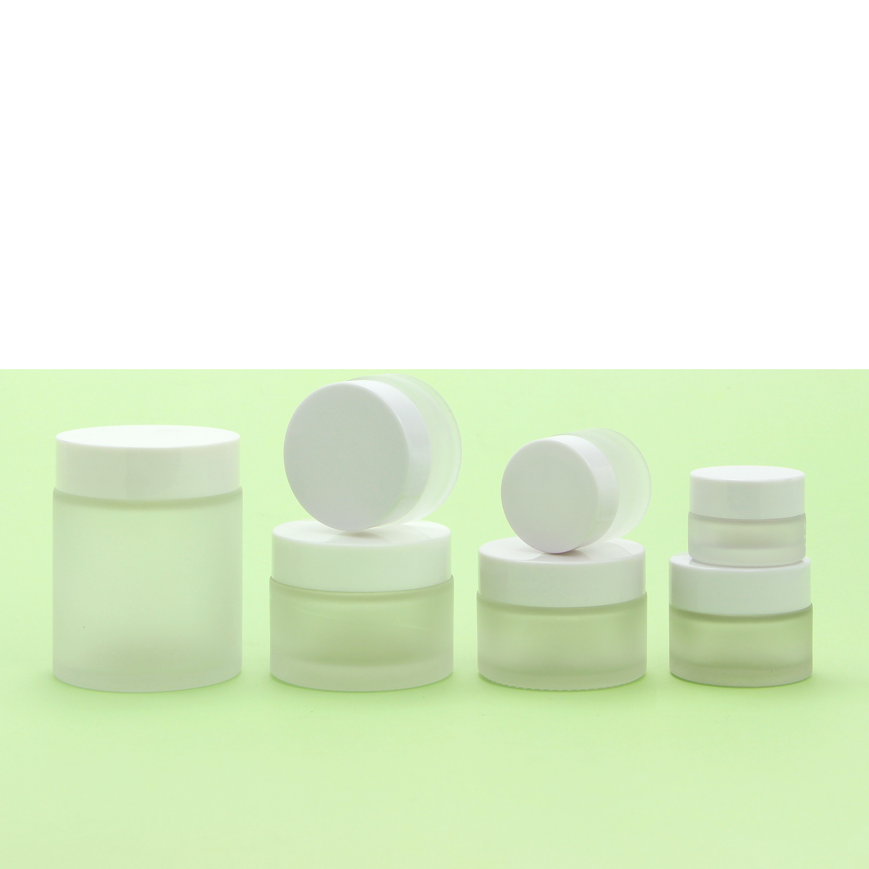 Eco Friendly Cosmetic Jars 15g 30g 50g 100g Luxury Frosted Glass Cream Jar with Lid for Body Butter Packaging