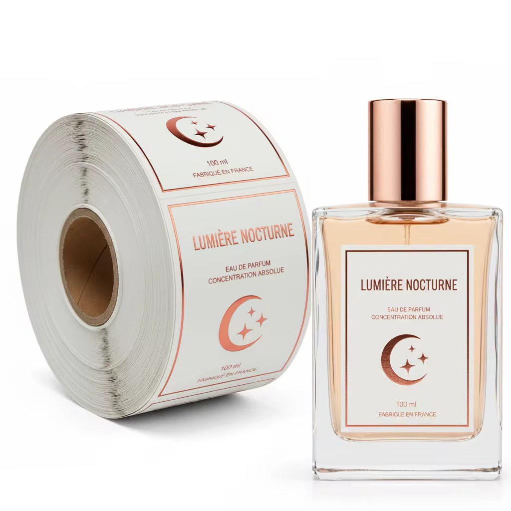 Custom High-End 3D Embossed Gold Foil Perfume Label Sticker For Cosmetic Packaging