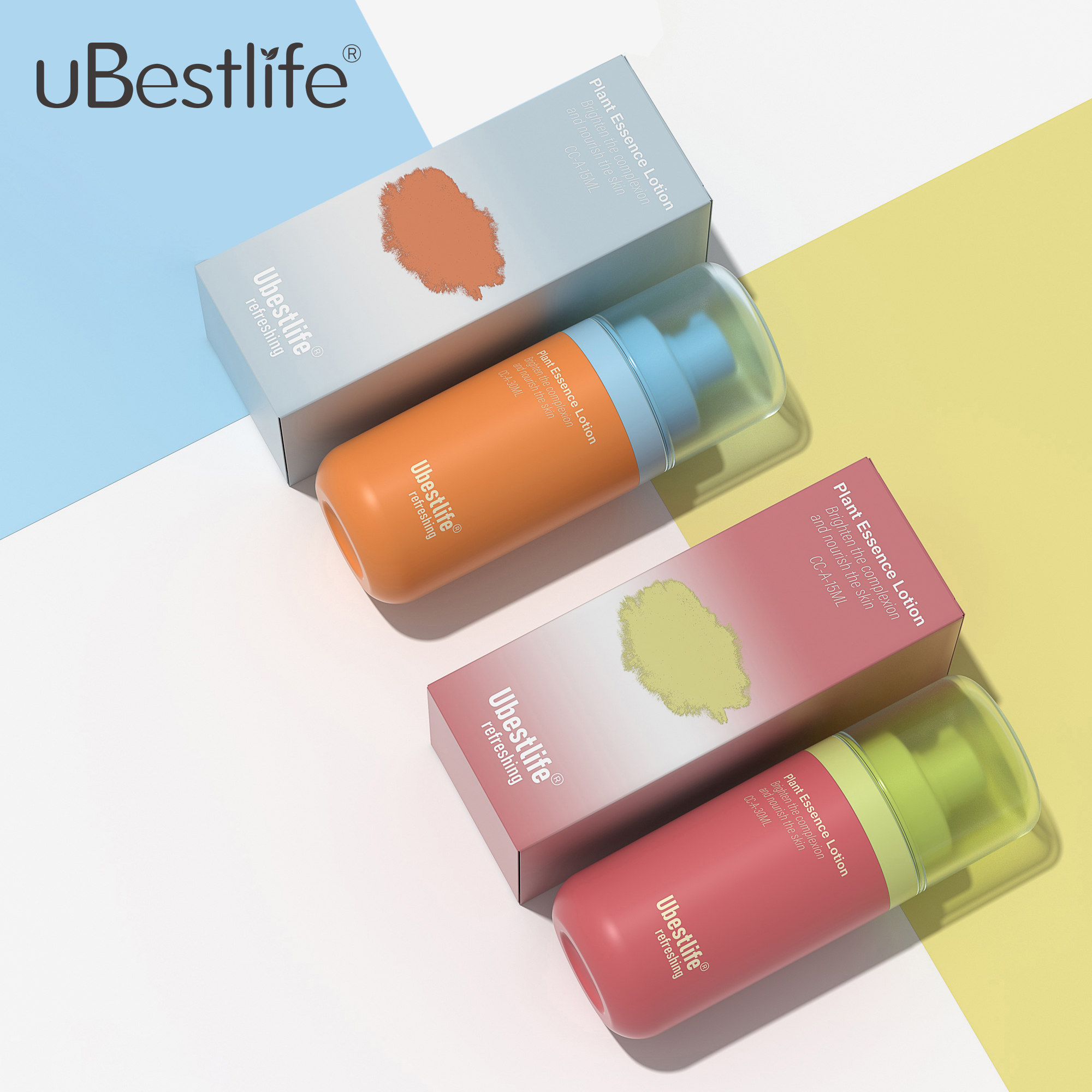 CC-A New Model Custom Color PP Airless Lotion Pump Bottle 15/30/50ML SkinCare Essence Face Eye Serum Package Empty Round Bottle