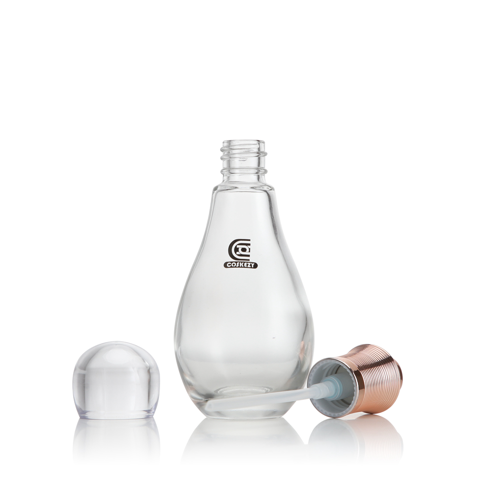 Luxury Bowling Shaped Glass Cosmetic Packaging 50g Cream Jar with Lotion Pump 60ml 100ml 150ml Toner Oil Bottle