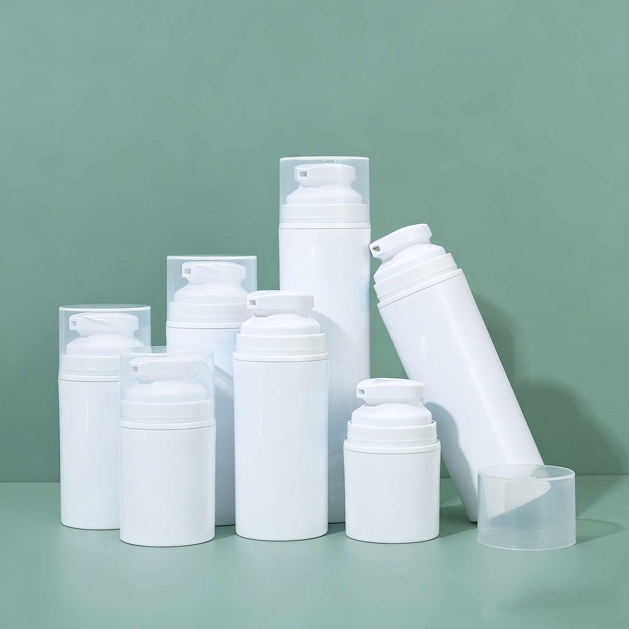High Quality Eco-friendly Plastic Airless Pump Bottles Sizes Skin Care Cosmetics Lotion Cream Container Skincare Packaging