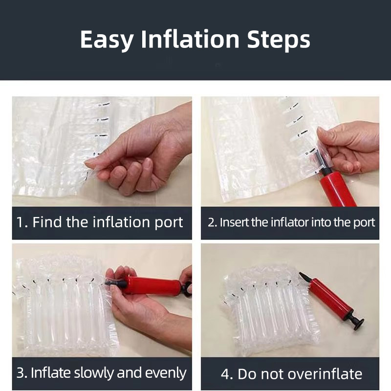 Shockproof Inflatable Wine Bottle Protector Bag PE PA Cushioning Bubble Air Column Wrap Packaging for Red Wine Fragile Transport