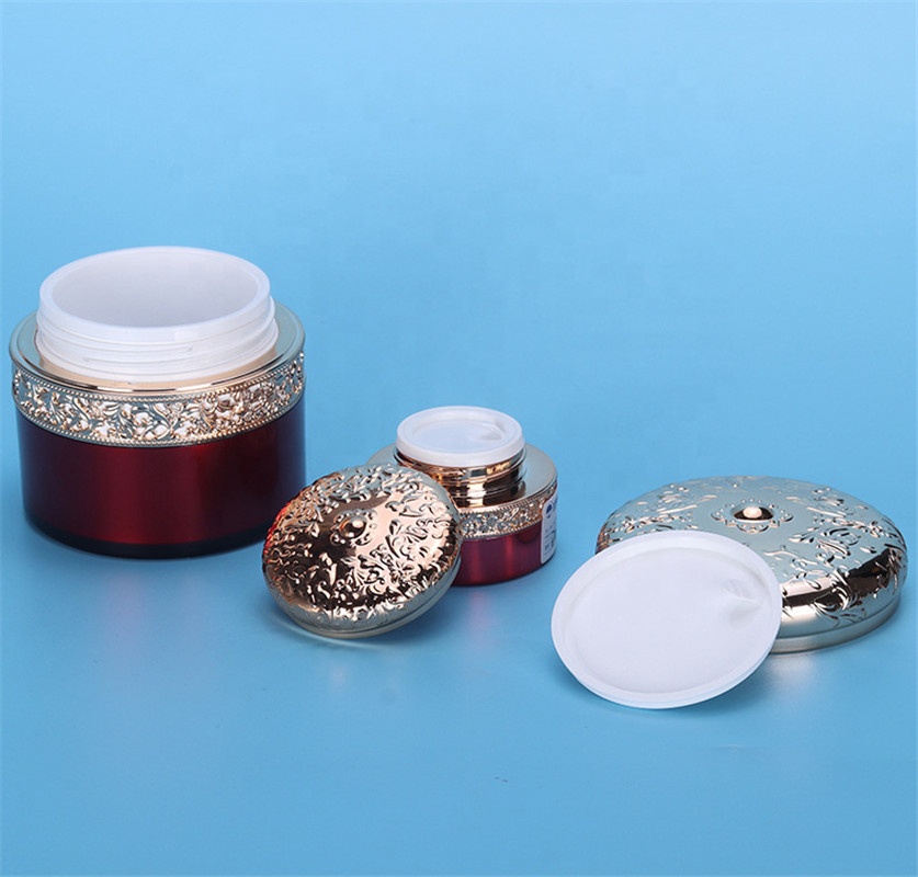 Custom Luxury Cosmetic Packaging Set 10ML/50MLEmpty Plastic Face Cream Jars with Screw Top for Skin Care &amp; Face Masks