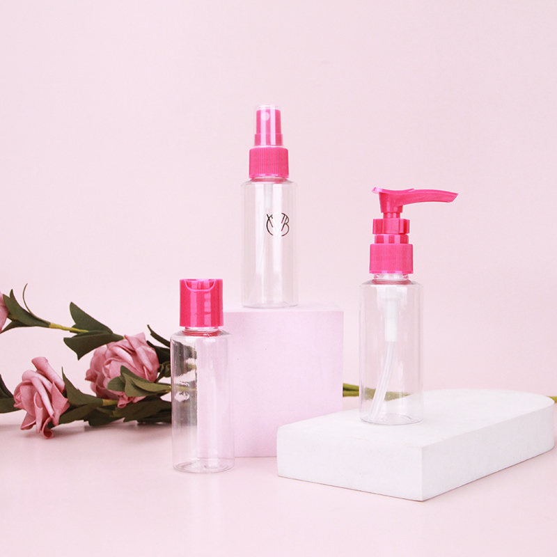 Plastic Bottle Packaging Set for Cosmetic Transparent Round Plastic Bottle Packaging Set 30ml 10g Plastic Bottle Packaging Set