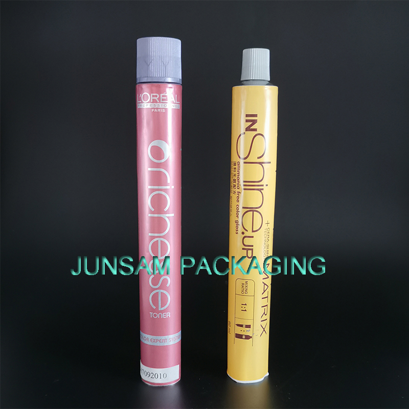 Squeeze Aluminum Hair Colorant Cream Personal Care Cosmetic Packaging Paint Container