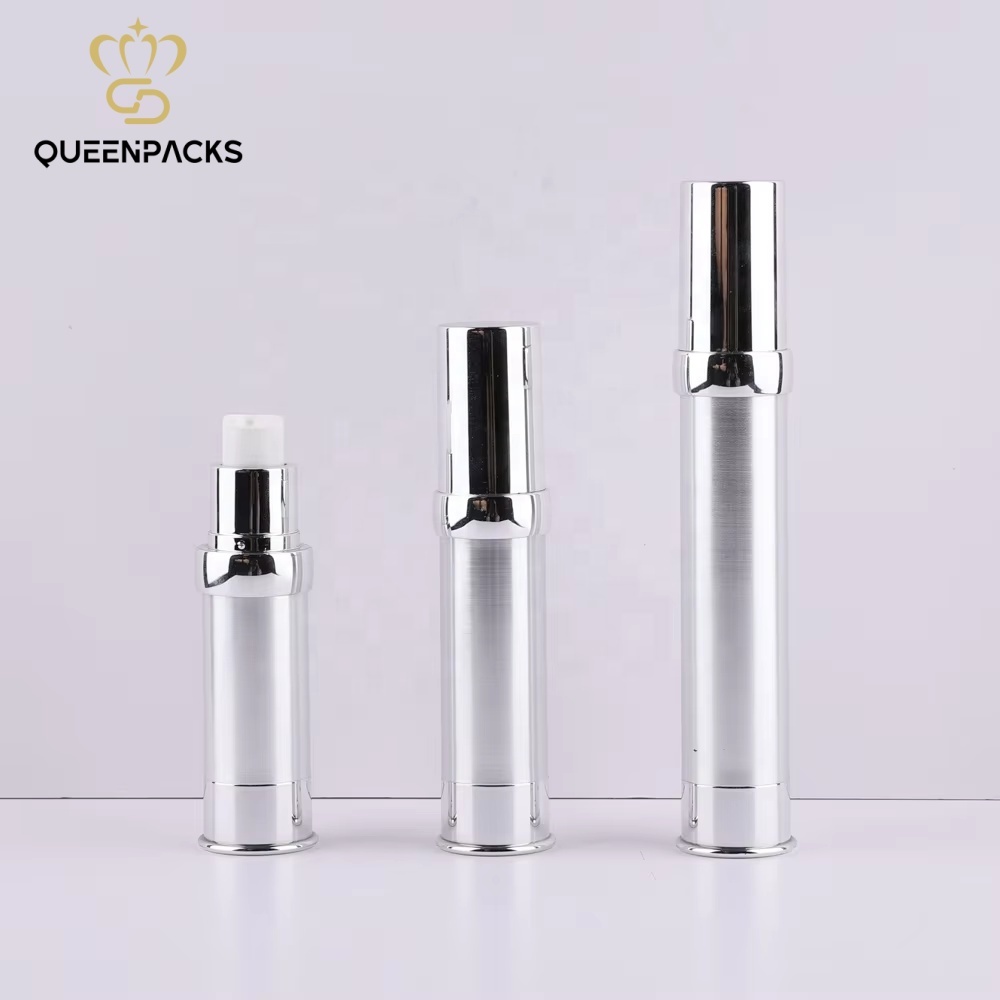 Luxury Airless Lotion Bottle Elegant Design 15ml 20ml 30ml Factory Direct Luxury Plastic Cosmetic Container Refillable PP
