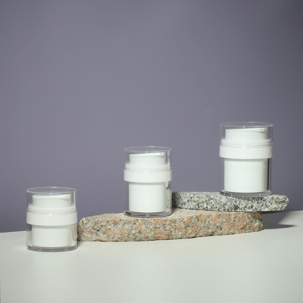 Luxury Airless 15g &amp; 30g Acrylic Cream Jars for Clear Plastic Lids Custom Logo Skincare Packaging Bottle