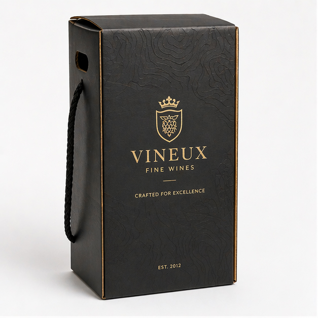 Portable Custom Printed Wine Box For Double Bottles Luxury Packaging Boxes With Logo Paper Gift Box For Wine Packaging