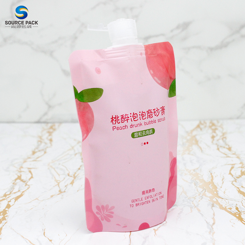 Eco Friendly Liquid Packaging Refill Bag Custom Stand Up Spout Pouch For Cream Lotion Oil Cosmetic