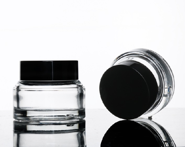 Cosmetic Packaging 8oz Frosted Glass Storage Jars with Lids Hot Sale Products