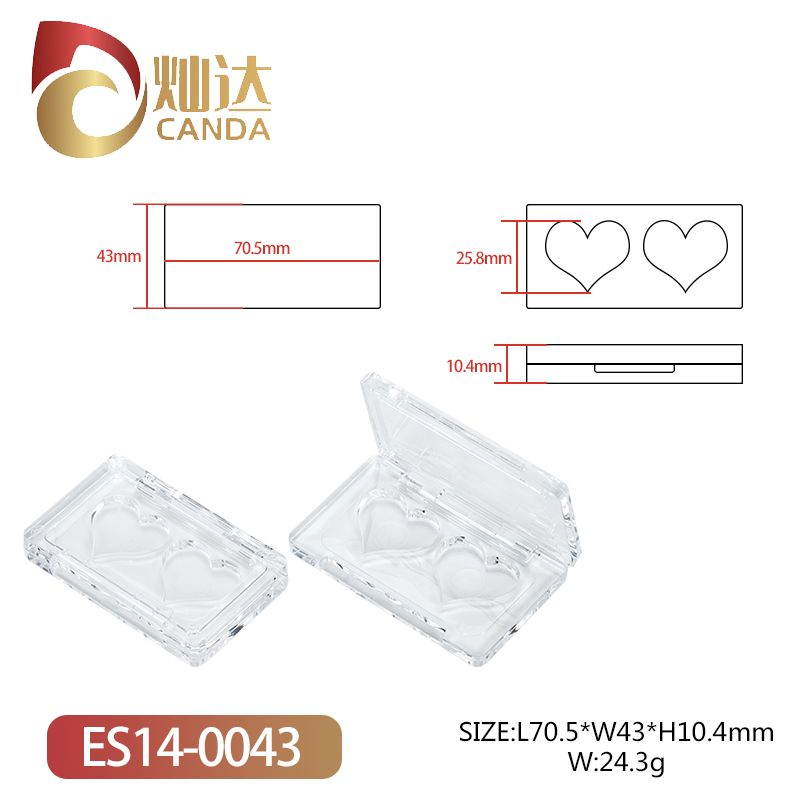 Chic Clear Heart Eyeshadow Packaging for Blush and Makeup