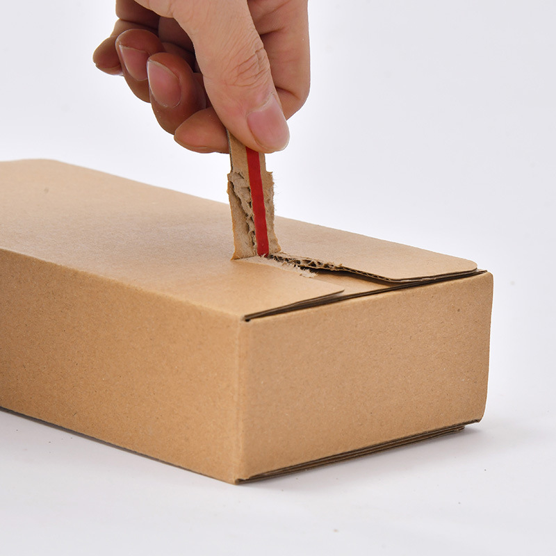 Custom Logo Recycled Corrugated Packing Shipping Boxes Eco-Friendly Kraft Paper Mailer Box with Easy Tear Strip