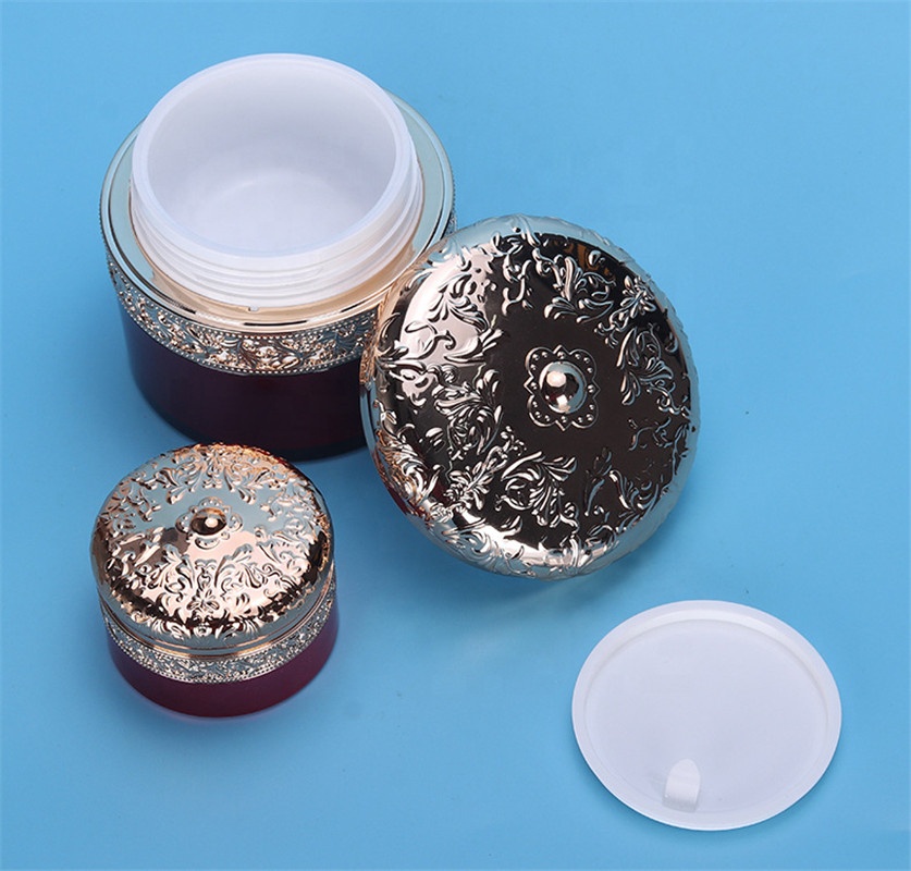 Custom Luxury Cosmetic Packaging Set 10ML/50MLEmpty Plastic Face Cream Jars with Screw Top for Skin Care &amp; Face Masks