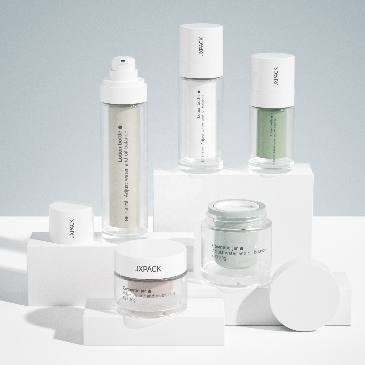 Cosmetic Replaceable Airless Pump Sunscreen Lotion Bottle 15ml 30ml 50ml Eye Bb Cream Airless Bottle Refillable Cosmetic Jar