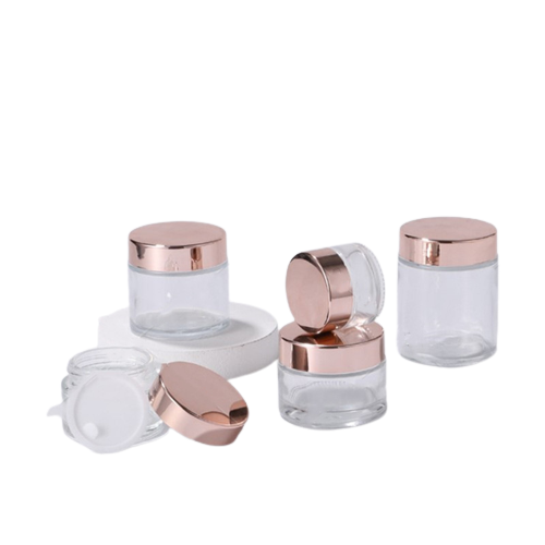 Cosmetic Packaging 8oz Frosted Glass Storage Jars with Lids Hot Sale Products
