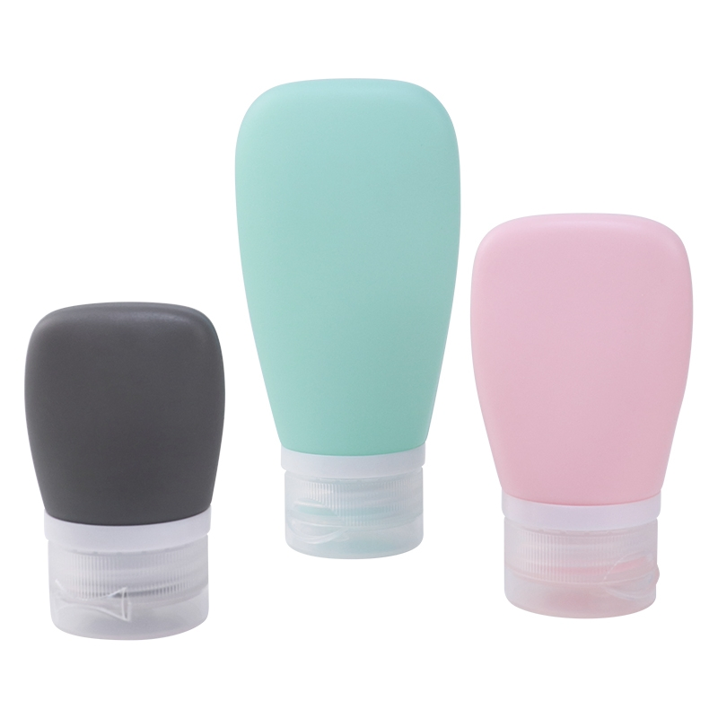 Portable Travel Size 3oz 90ml Reusable Silicon Refill Empty Dispenser Squeeze Shampoo Lotion Cosmetic Bottles Set Toiletry Kit Silicone Travel Toiletries Bottle
