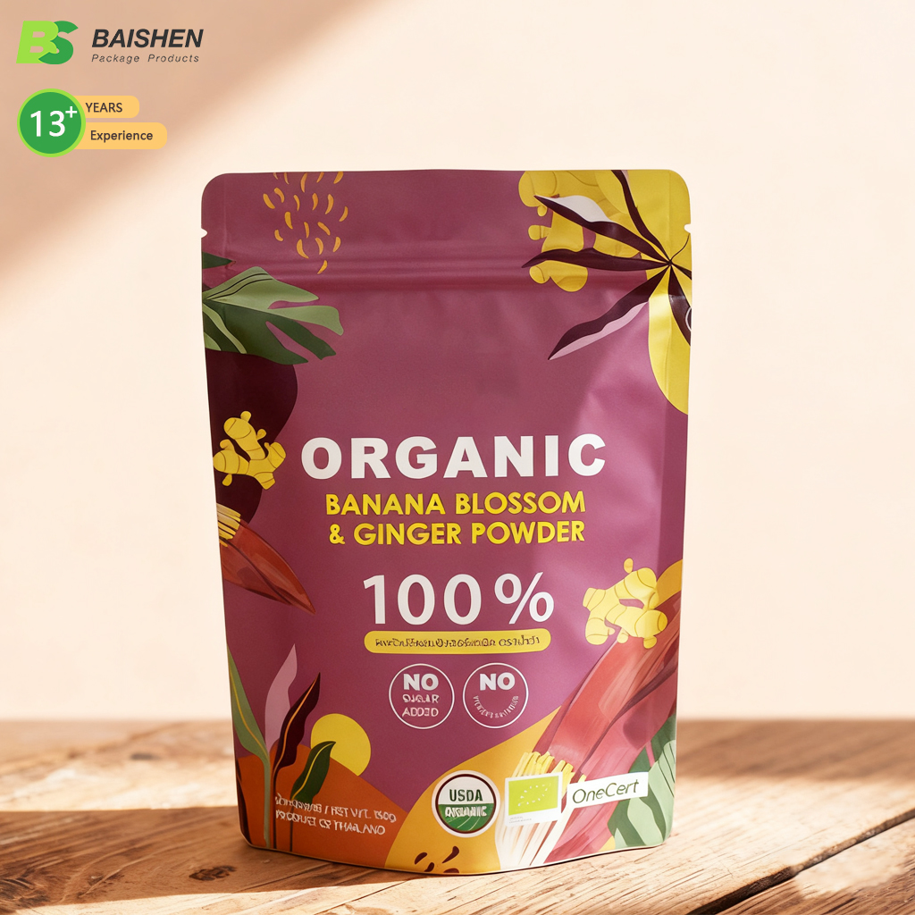 Custom Eco-friendly Stand-up Pouch Resealable Packaging Pouch Odor-proof And Moisture-proof Food Doypack Packaging