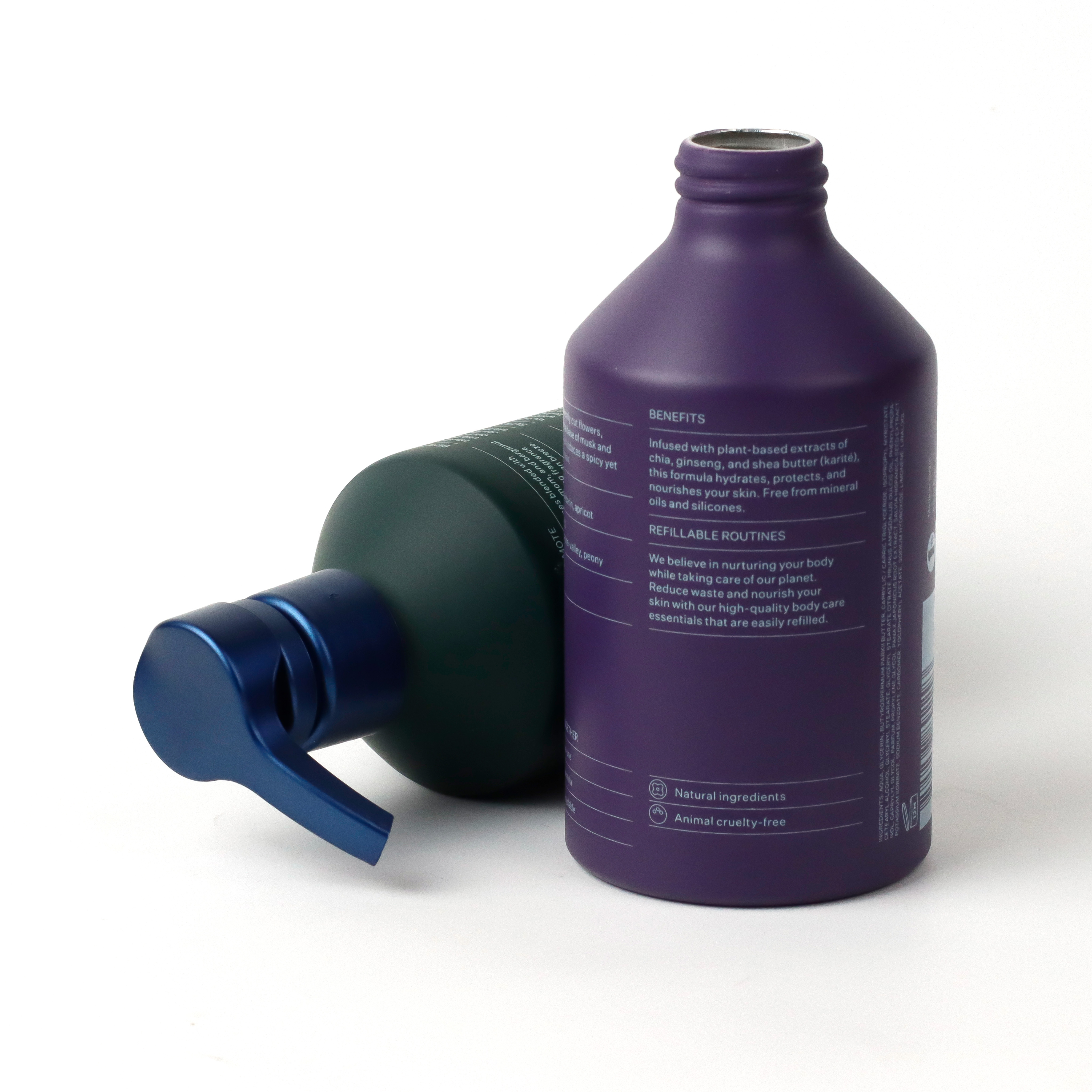 Metal Cosmetic Aluminum Bottles 100m 200ml 250ml 500ml 1000ml Empty Aluminum Bottle Essential Oil Container