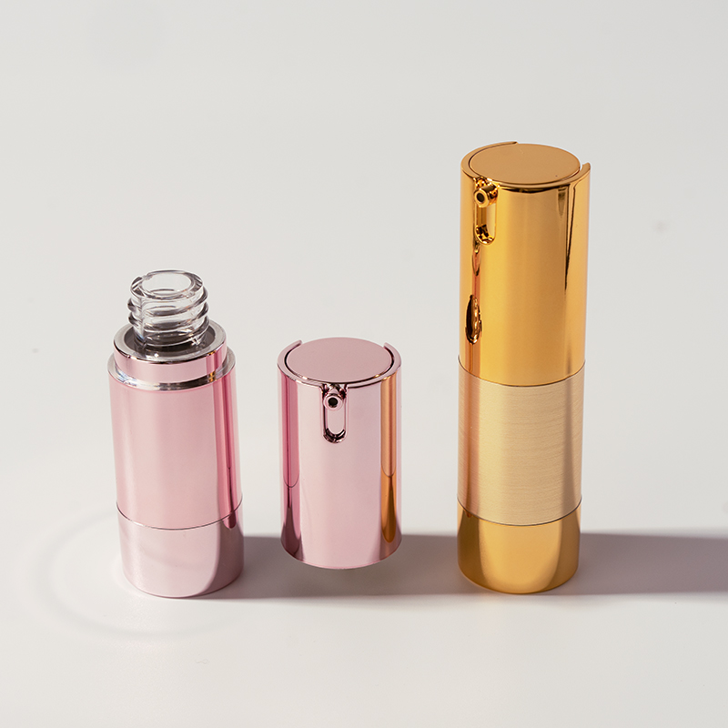 Factory Wholesale Luxury Rose Gold Airless Pump Bottles 10ml 15ml 20ml 30ml Cosmetic Skin Care Airless Cream Lotion Bottle