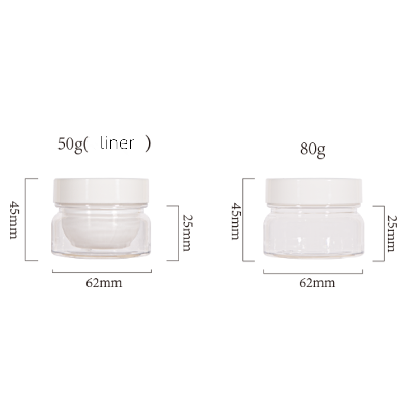 PET 2.5 OZ for Clear Cosmetic Plastic Jars with Black Lids Round Containers for Lotion and Capsules
