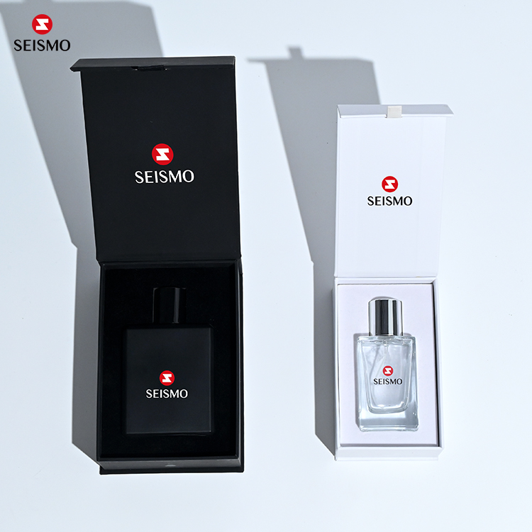 Custom Luxury Rigid Paper Magnetic Closure Mdf Book Shaped Style Scent Empty Perfume Gift Packaging Box