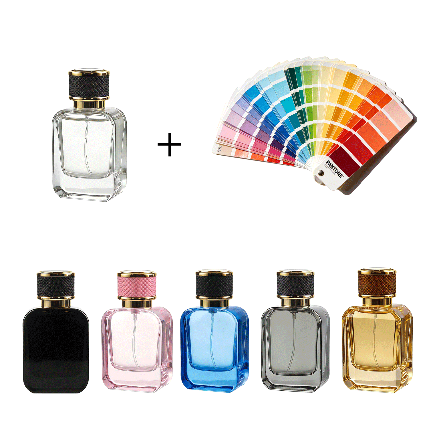 New Arrival Unique Shape Glass Perfume Bottle 30ml 50ml 100ml Black Glass Perfume Bottle With Box Packaging And Lid