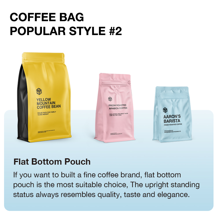 Customized 100g 250g 500g Resealable Ziplock Mylar Stand up Pouch Roasted Private Label Coffee Bags With Valve and Zipper
