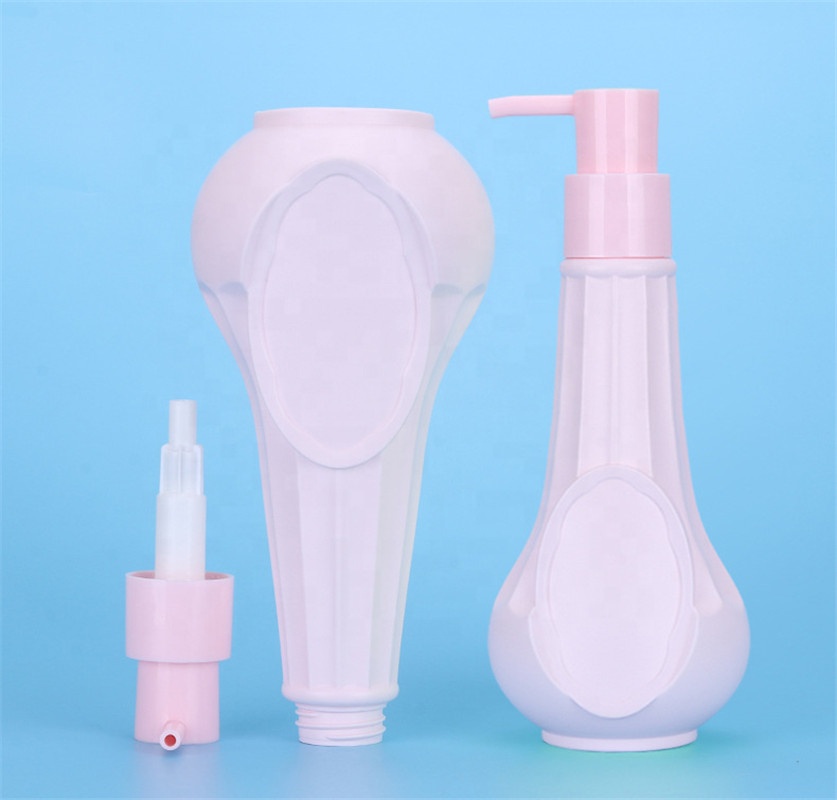 Custom Pink 500ML/800ML PE+PP Pump Spray Shampoo Bottle Empty Cosmetic Packaging for Skin Care Serum and Lotion
