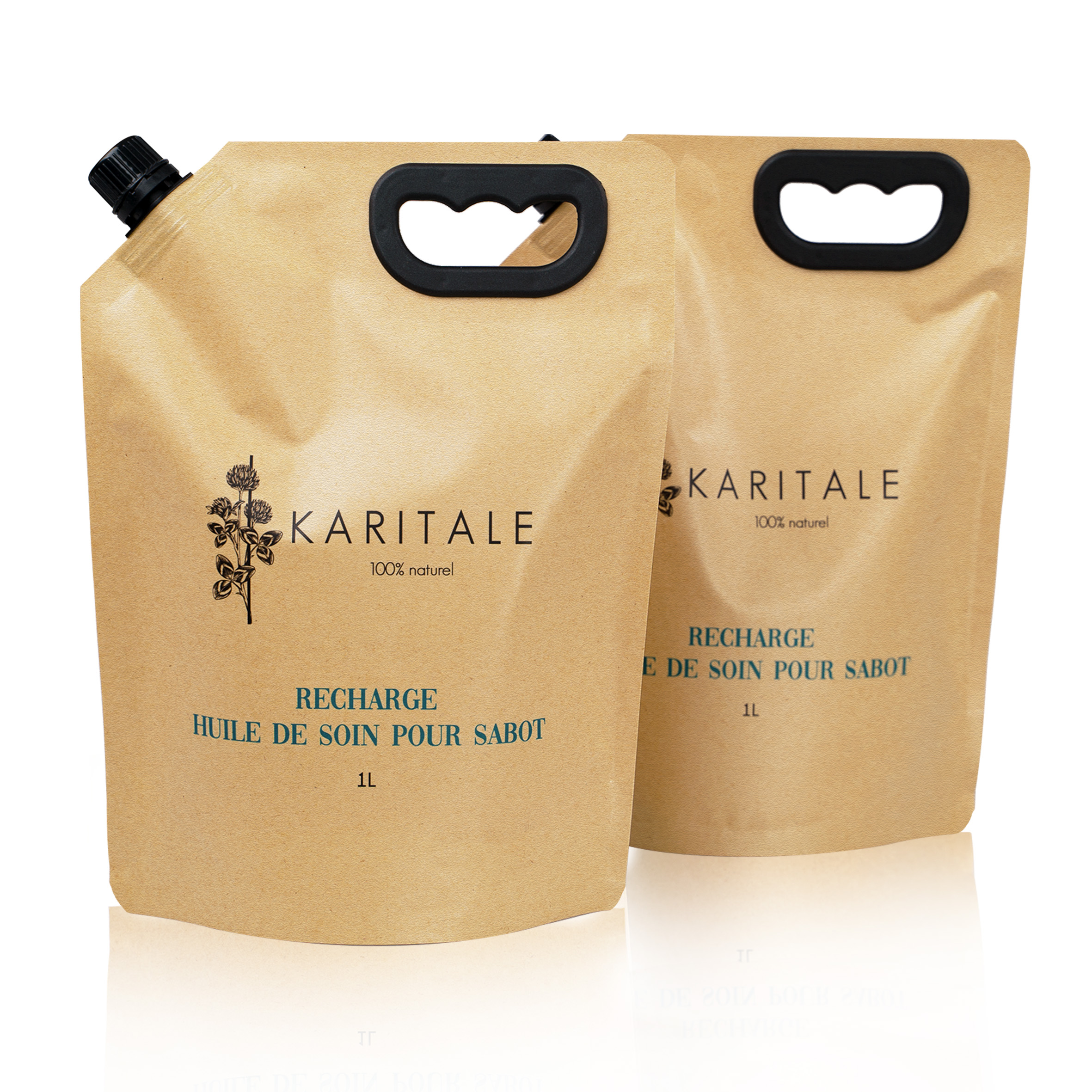 Custom Printed Detergent Packaging Bag Plastic Refill Bag With Handle Kraft Paper Plastic Spout Pouch