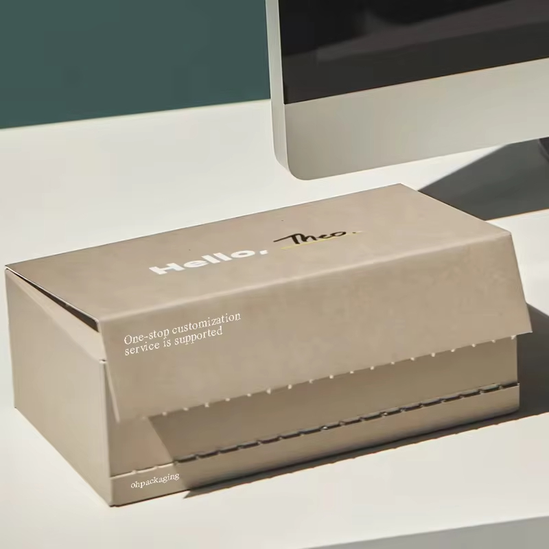 Custom Corrugated Cardboard Paper Folding Mailing Packaging Tear Strip Printed Self Sealing Mailer Shipping Gift Box With Logo