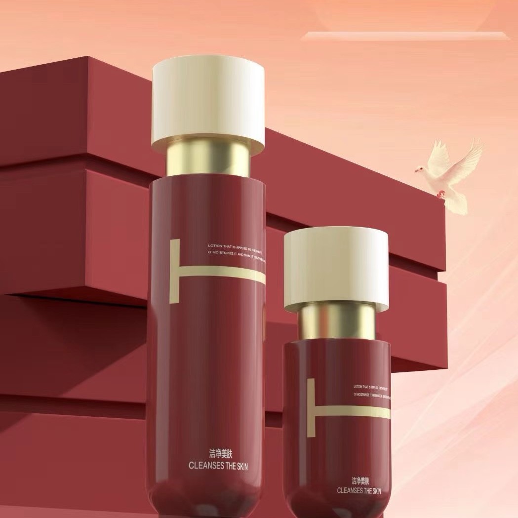 Cosmetic Glass Packaging Sets 30 50 100 G Cream Jar 30ml Hair Oil Dropper Bottle 50 100 120 Ml Unique Press Pump Lotion Bottle