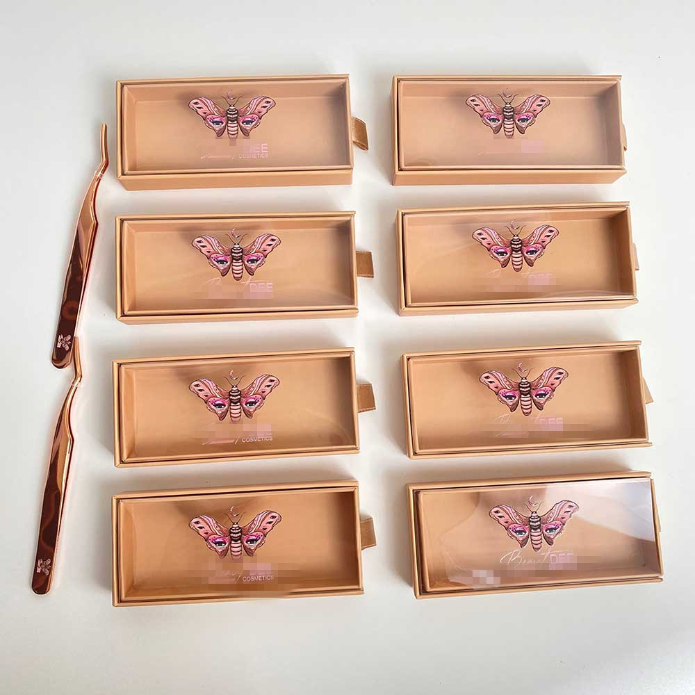 Wholesale Custom Pink Eyelash Packaging Box Private Label Lash Box with UV Coating and Matt Lamination for Cosmetics