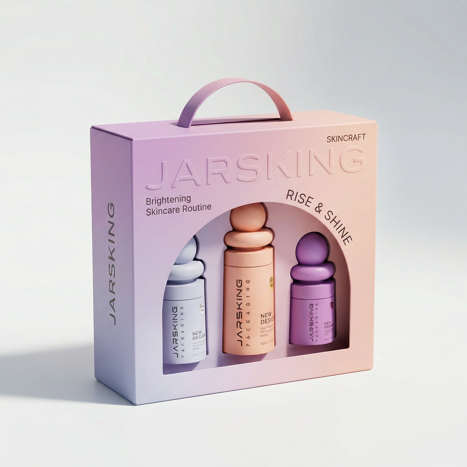 BPA Free Unique Spherical Cap 15ml 30ml 50ml Skin Care Serum Refillable Package Bottle PP Plastic Airless Bottles With Boxes