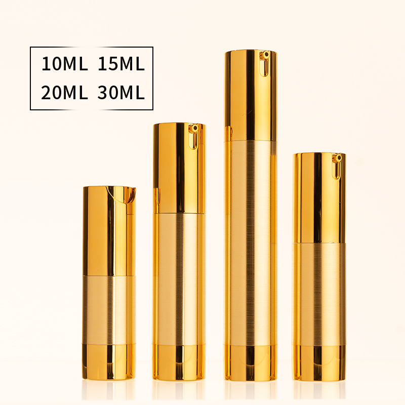 Factory Wholesale Luxury Rose Gold Airless Pump Bottles 10ml 15ml 20ml 30ml Cosmetic Skin Care Airless Cream Lotion Bottle