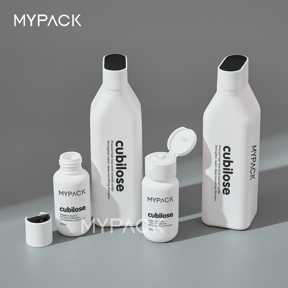MYPACK Plastic Hdpe White Soft Touch 60ml 300ml Matt Finish Squeeze Cosmetic Packaging Bottles for Body Lotion