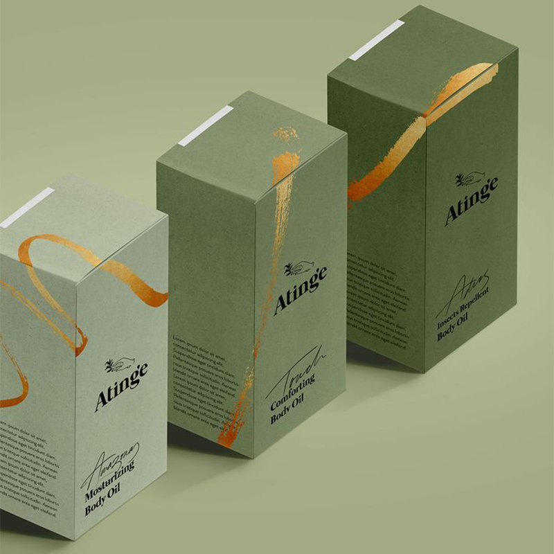 Premium Custom Cosmetic Packaging Boxes Gold Foil Stamping Embossed Printing for Spray Personal Care
