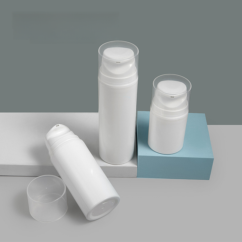 Empty PP White Cylindrical Airless Pump Bottles (30ml-200ml) for Face Serum &amp; Shampoo Packaging