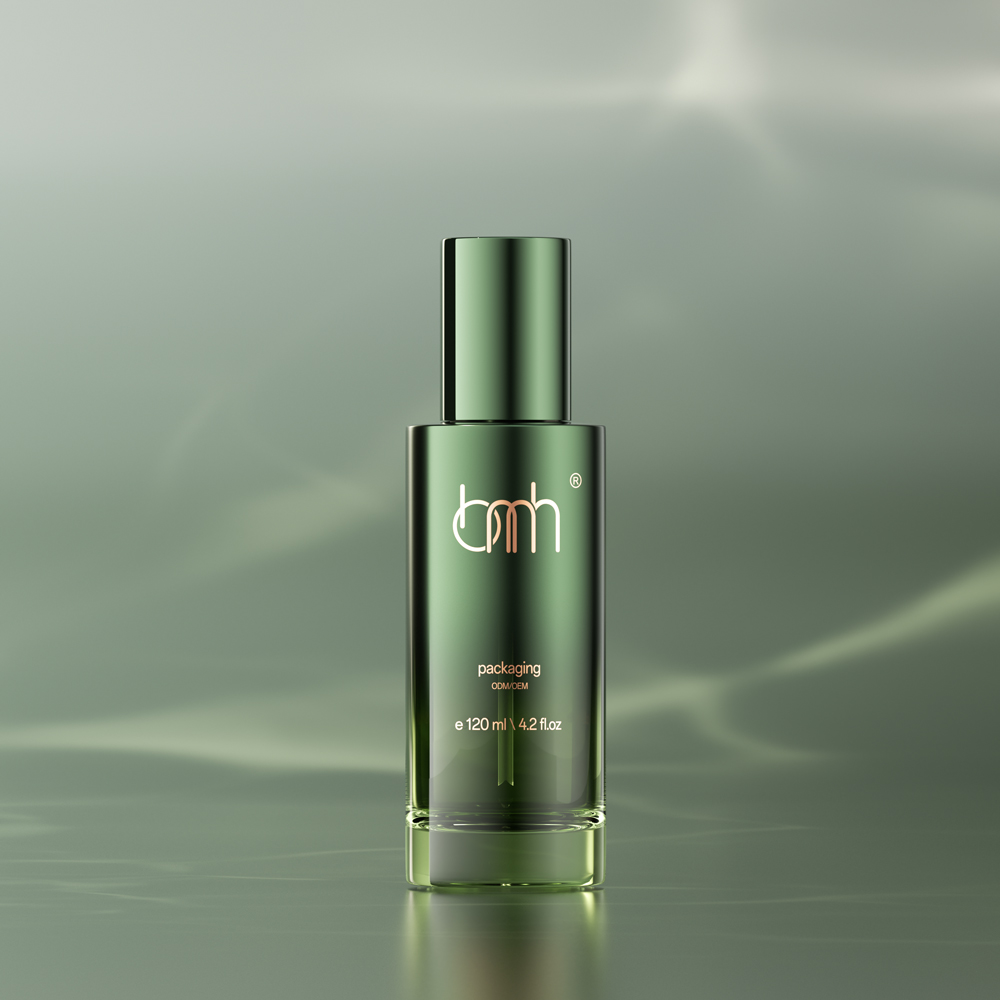 Luxury Glass Skincare Packaging Frosting Green Black Essential Oil Serum 30ml Glass Dropper Bottle