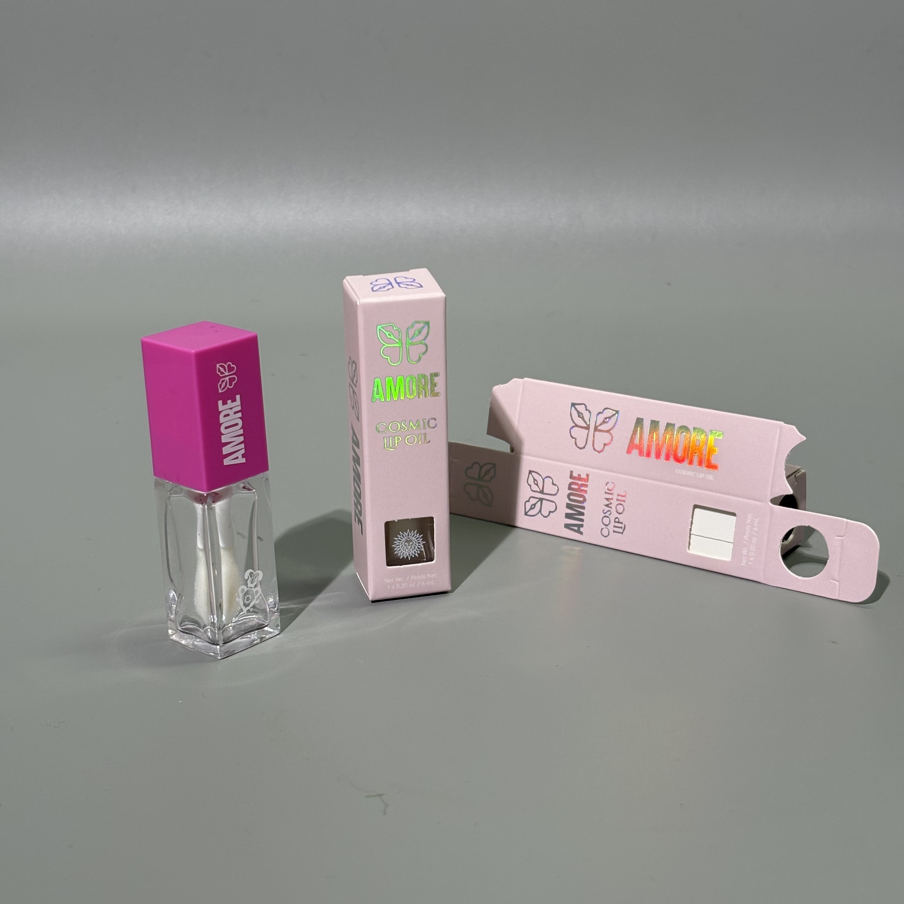 High Quality Luxury Custom Logo Printed Lips Gloss Paper Boxes Dropper Bottle Box Skincare Cosmetic Makeup Paper Box Packaging