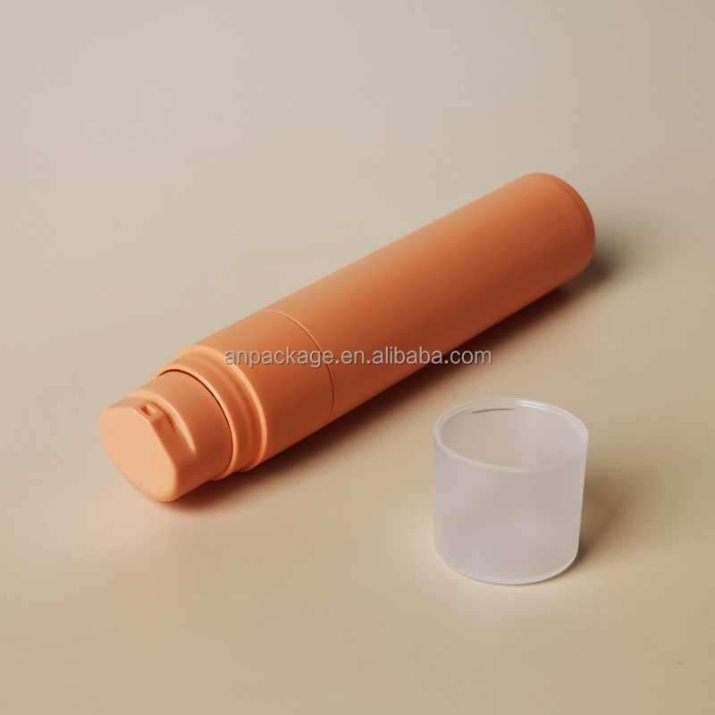 High End Unique Design Round Shape Airless Pump Bottle Private Logo Printing PP Material Serum Foundation Vacuum Pump Bottle