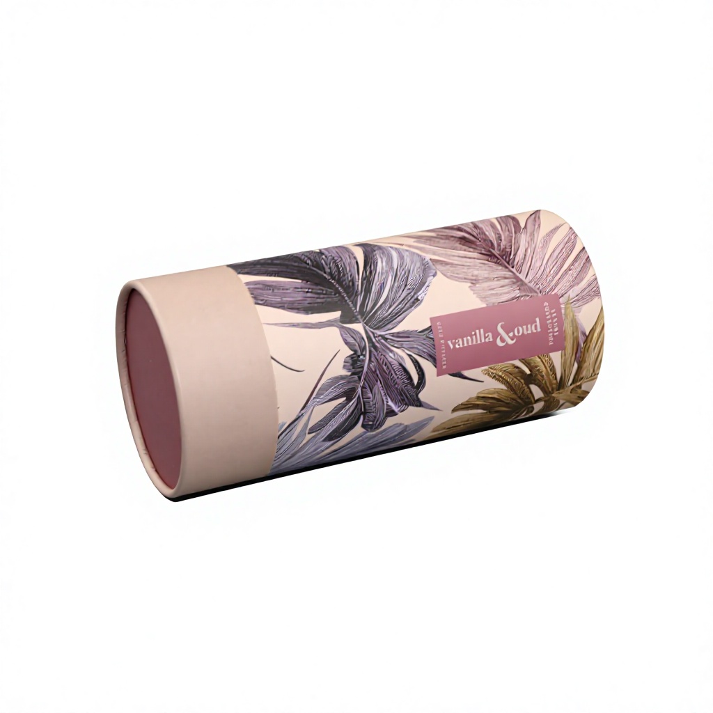 Custom Logo Round Cardboard Tube Packaging Box Custom Printed Cylinder Paper Tube with Inner Shoulder for Cosmetic Perfume