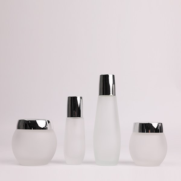 Recyclable Clear Frosted 120ml 35ml Flint Glass Serum Bottles 120g 80g Cream Jar Eco-Friendly Skincare Cosmetic Packaging