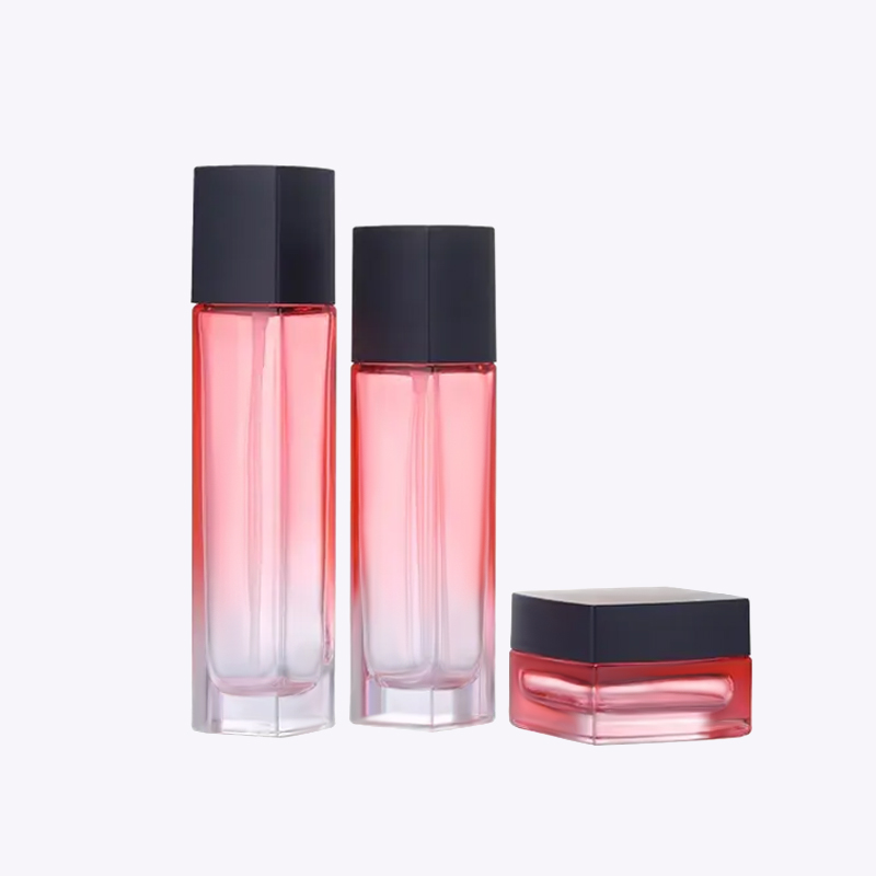 High Quality Glass Cosmetic Spray Bottles Black 100ml 120ml Beauty Glass Packaging for Lotion Cream