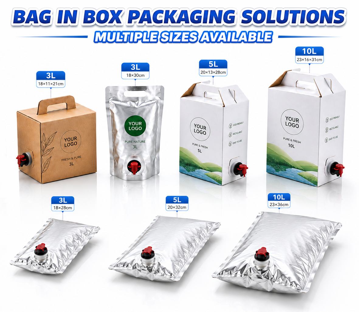 Custom Printed Hand Soap Refill Bag in Box Packaging With Dispensing Valve Liquid Soap Refill Box 5L