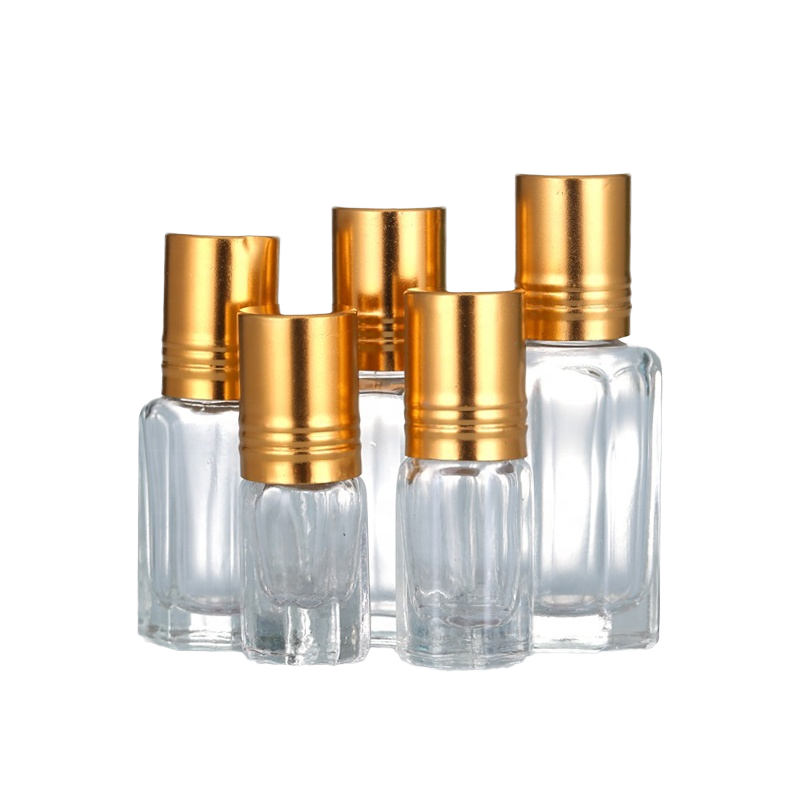 3ml 6ml 9ml 12ml Thick Bottom Glass Essence Cosmetic Packaging Flat Shoulder Glass Roller Bottle Essential Oil Bottle