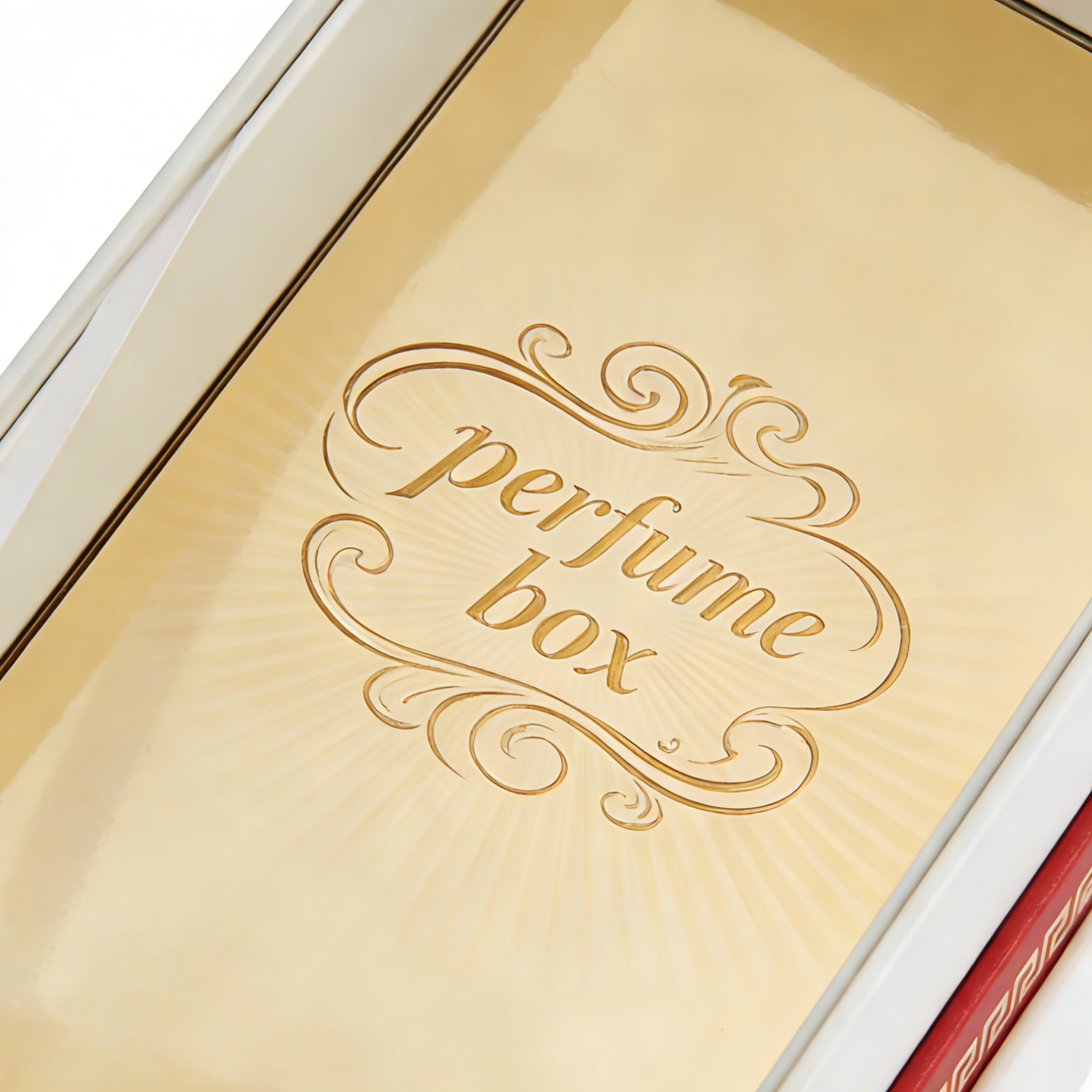 Luxury Perfume Gift Box with Velvet Insert Gold Foil Inner Lid UV Coated Rigid Cardstock Packaging Custom Printed Wholesale OEM